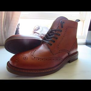 ASOS Brogue Boots Tan Leather Size 8 NWOT